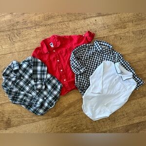 Janie and Jack Bundle 4 Long Sleeve Shirts 18-24 months Baby Boy Lot Linen Plaid